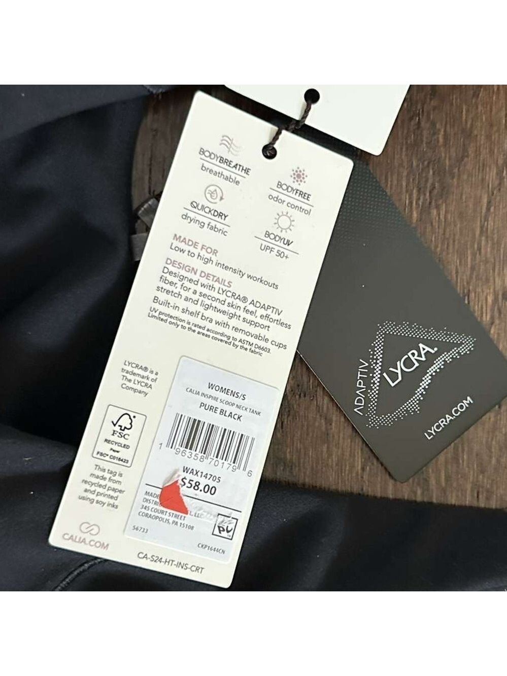 CALIA Women's  Scoop Neck Tank black size Small-Inspire style-NWT - Picture 6 of 11